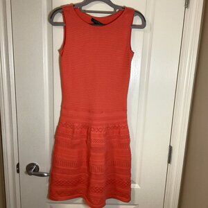 Lauren Ralph Lauren Women's Orange Knit Sleeveless Mini Dress Size XS Colorful